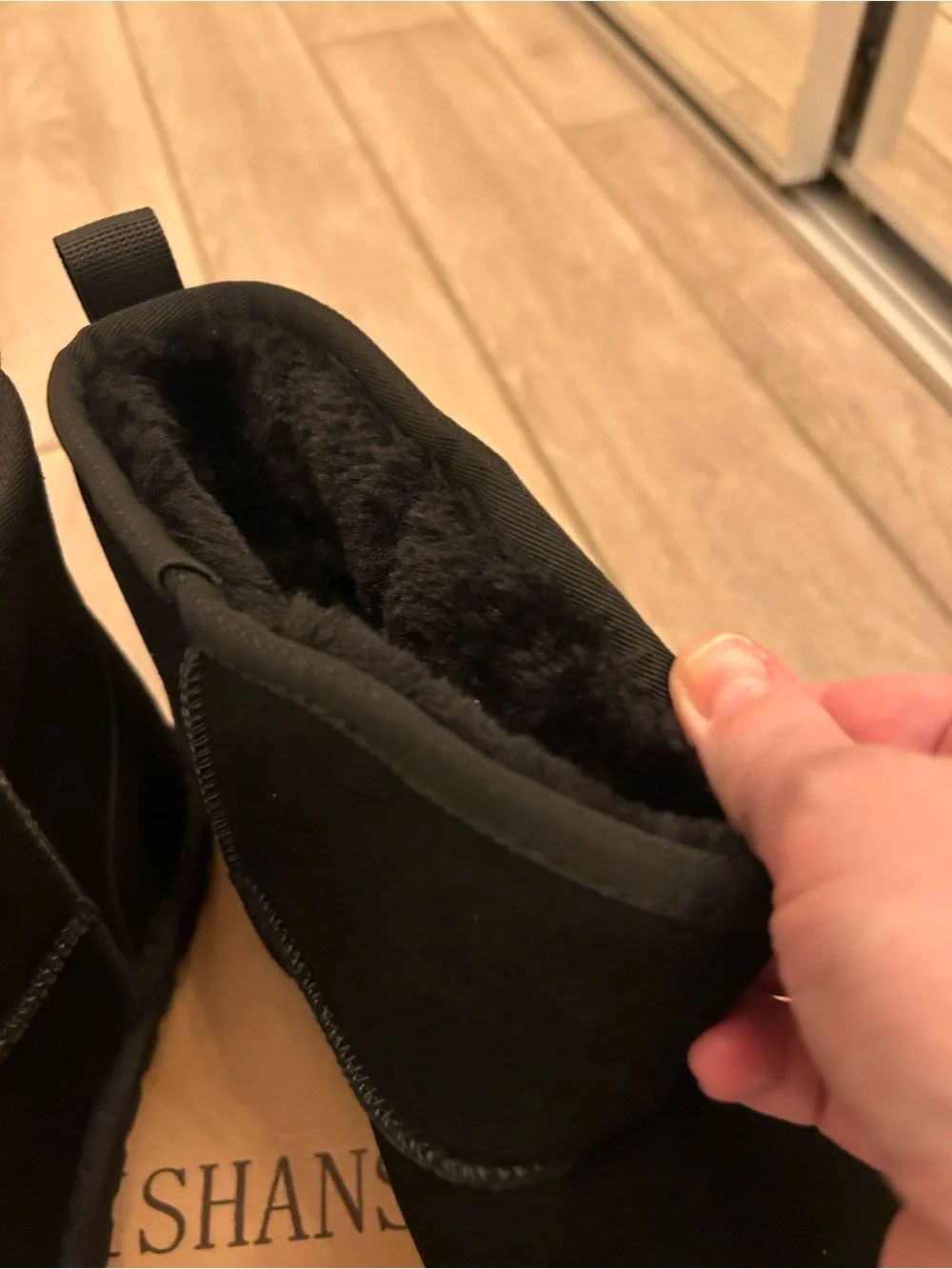 Men’s Mishansha Black Slip-On Ankle Boots with Pull Tab